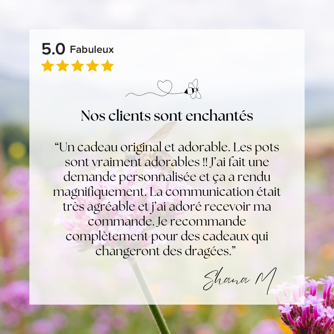 Cadeaux invités mariage - Mini pot de miel personnalisé - Thème Bohème