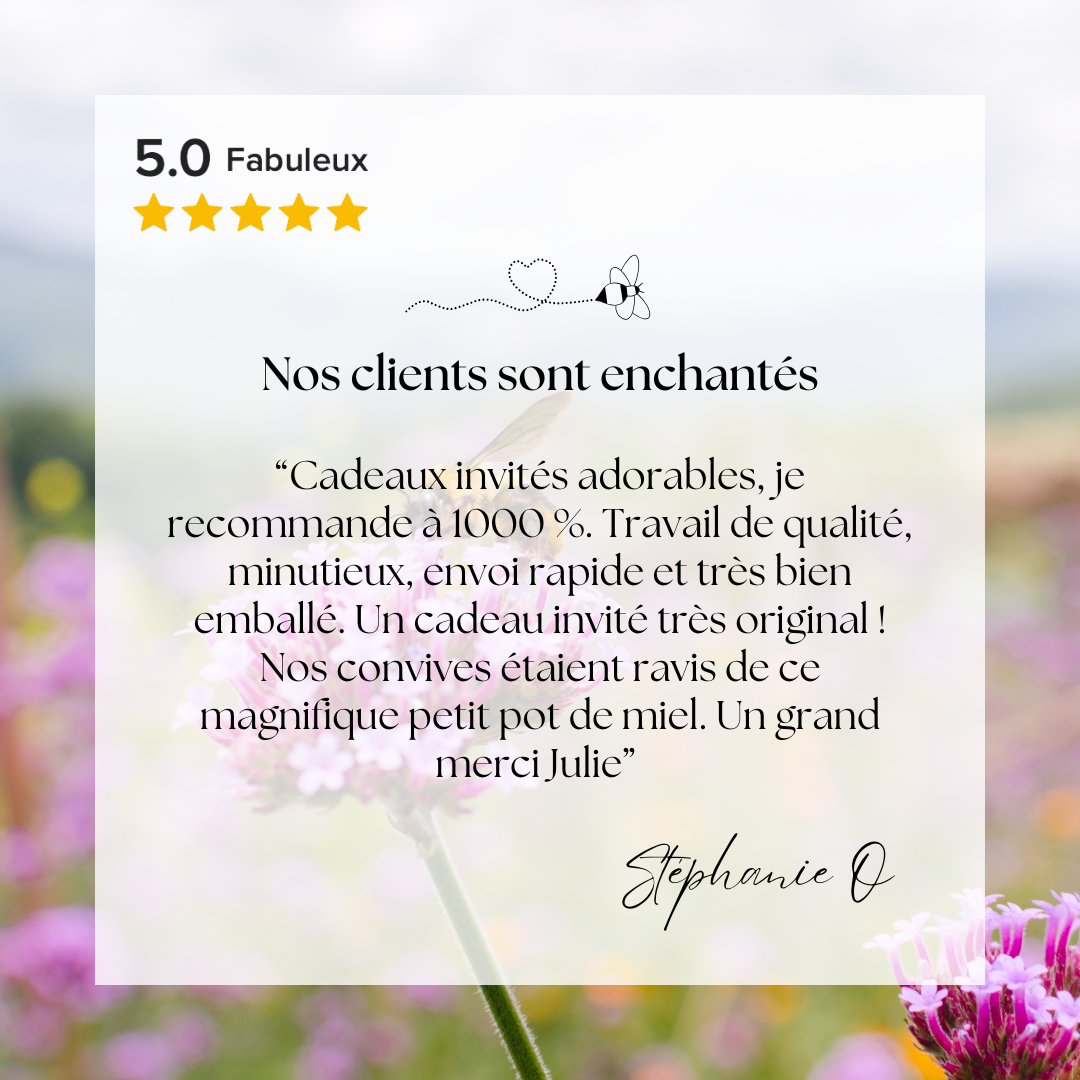 Eucalyptus - Mini Pot de Miel Personnalisé Cadeaux Invités Mariage