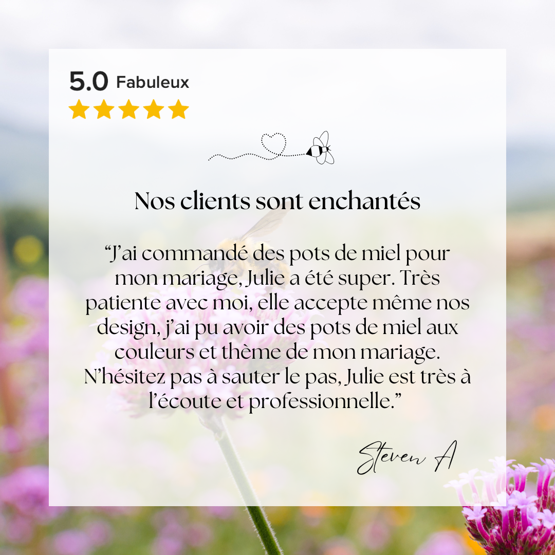 Guinguette - Mini pot de miel personnalisé pour cadeaux invités événement