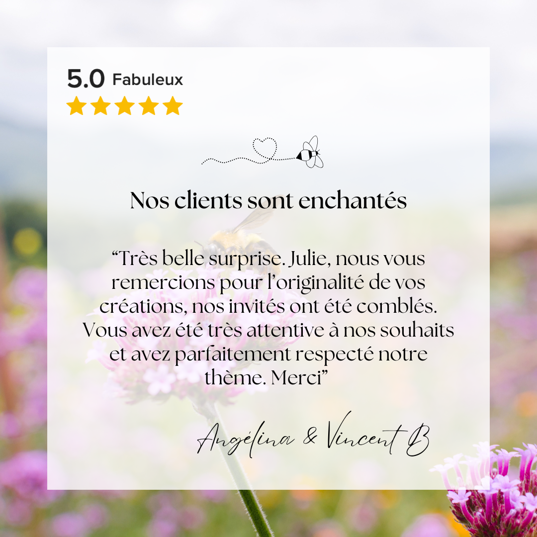 Pivoines - Mini pot de miel personnalisé pour invités