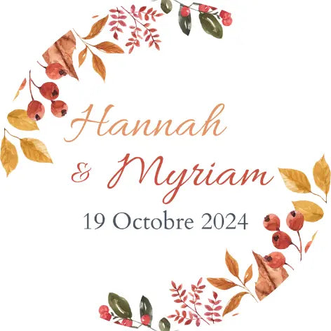 Automne - Mini pot de miel personnalisé cadeaux invités mariage Honey Sweet Events