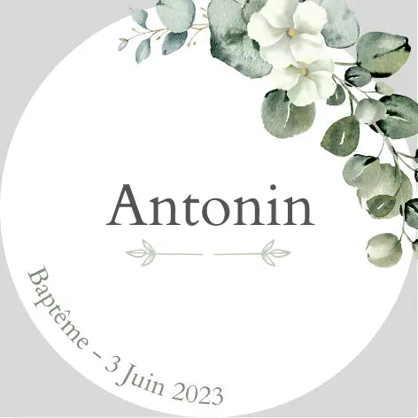 Eucalyptus - Mini pot de miel personnalisé cadeaux invités baptême anniversaire naissance Honey Sweet Events