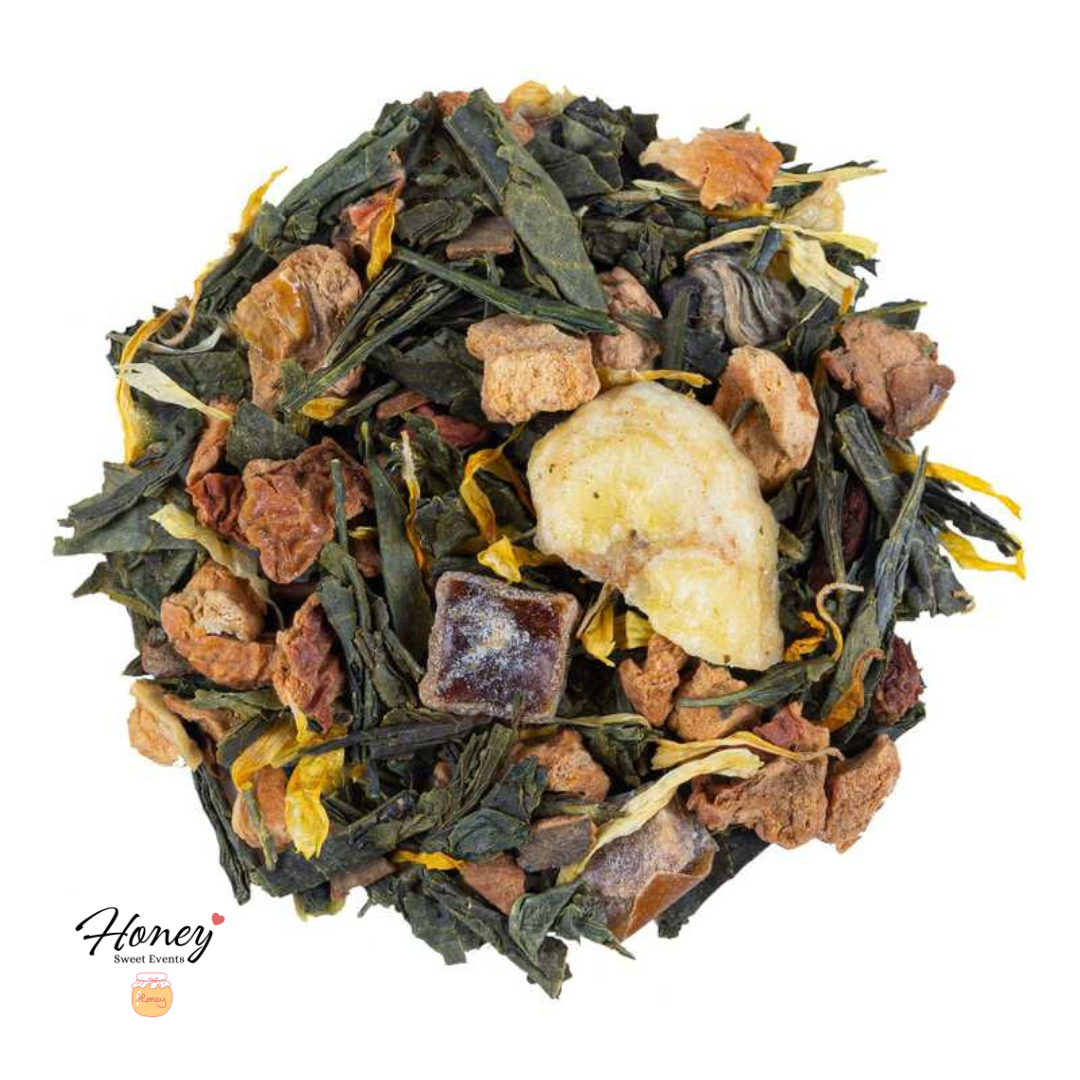 Thé Vert Pomme Banane en Vrac – Enfance | Mélange Bio Gourmand